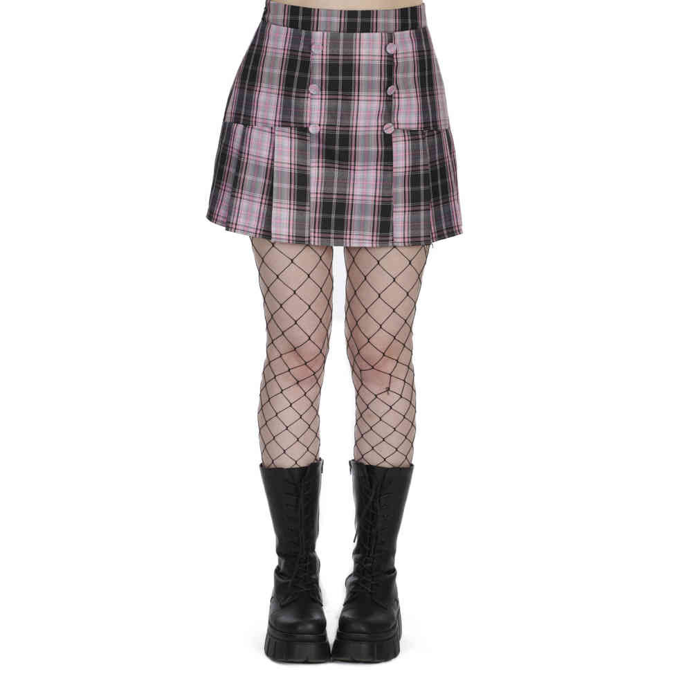 Banned - Lovebug Korte rok - Zwart/Roze